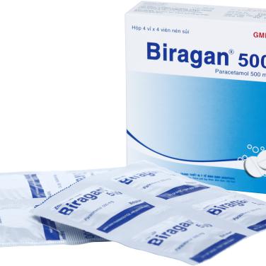 Biragan 500 Sủi (Paracetamol) Bidiphar (H/16v)