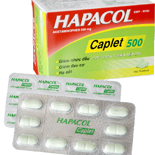 Hapacol Caplet (Acetaminophen) 500mg DHG Pharma (H/100v)