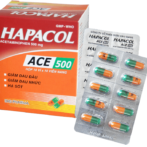 Hapacol Ace (Acetaminophen) 500mg Capsules DHG Pharma (H/100v)