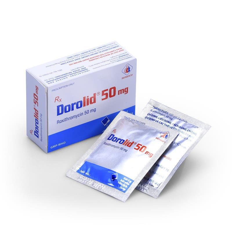 Dorolid 50mg (Roxithromycin) Domesco (H/10gói)