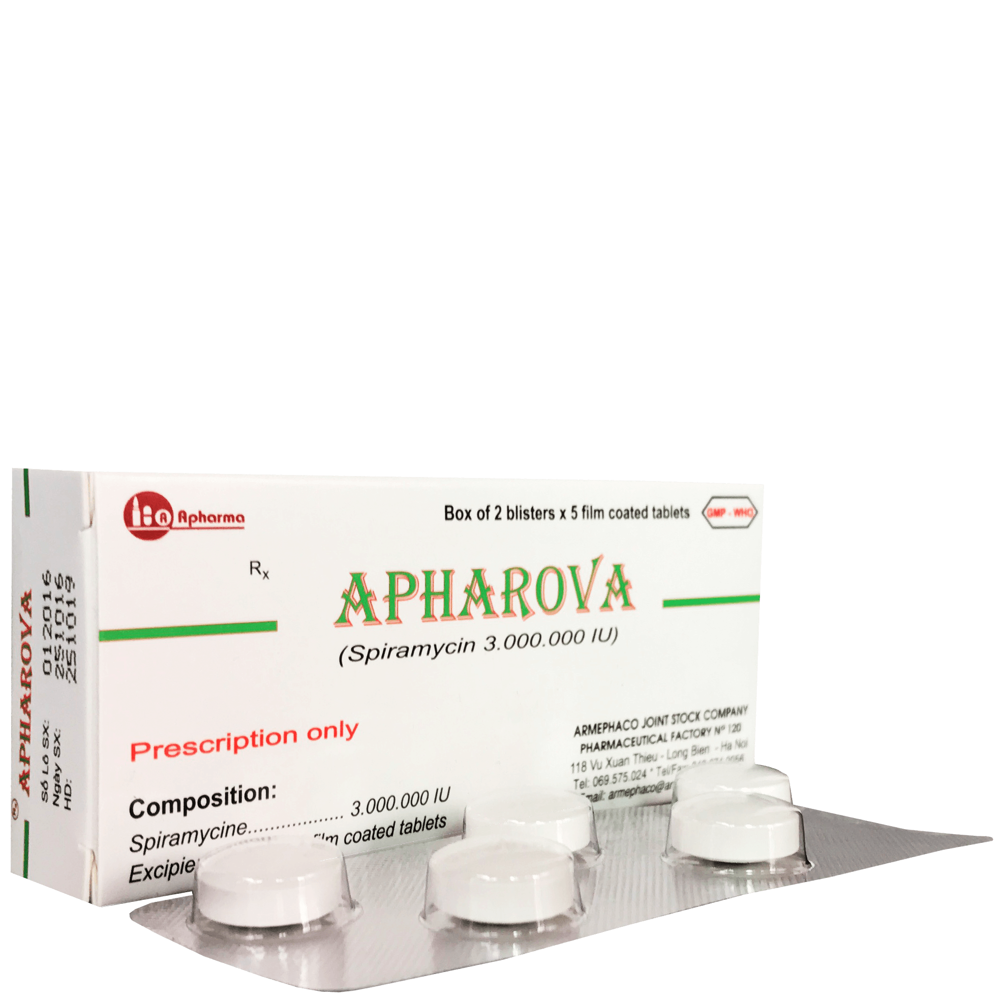 Apharova (Spiramycin) Armephaco (H/10v)