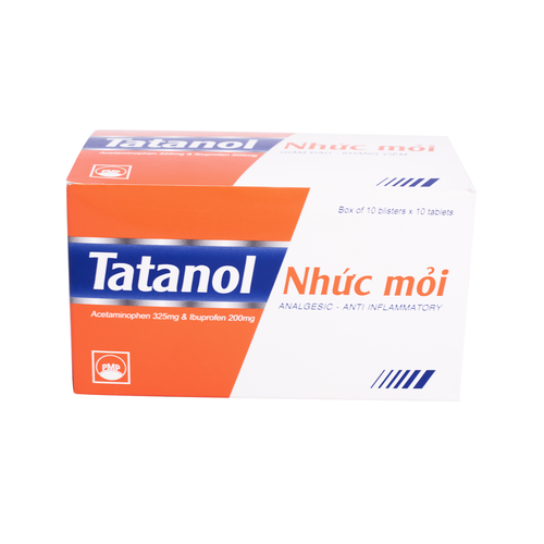 Tatanol Nhức Mỏi (Paracetamol, Ibuprofen) Pymephaco (H/100v)