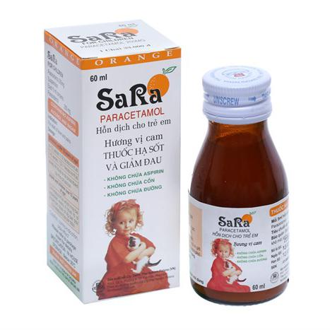 Siro Hạ Sốt Sara Cam (Paracetamol) Thái Nakorn (C/60ml)