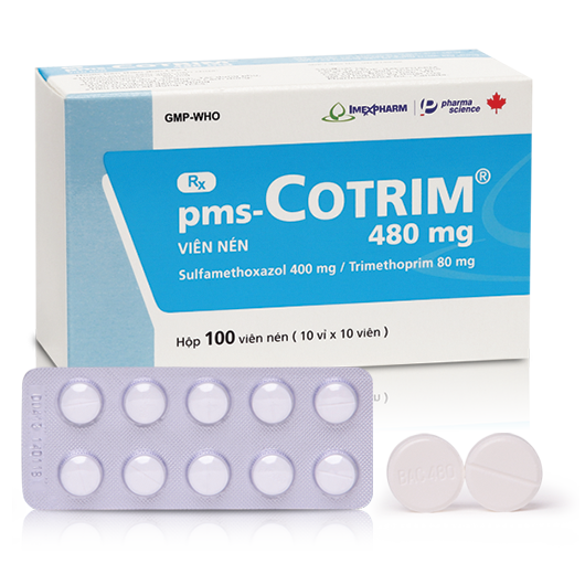 Pms-Cotrim 480mg (Sulfamethoxazol, Trimethoprim) Imexpharm (H/100v)