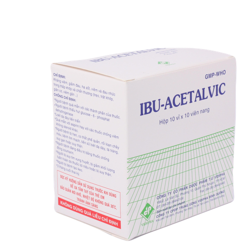 Ibu- Acetalvic (Paracetamol, Ibuprofen, Cafein) Vidipha (H/100v)