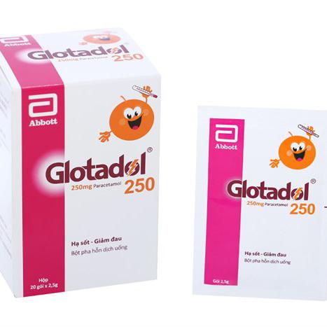 Glotadol 250 (Paracetamol) Abbott (Lốc/10h/20g/2.5gr)