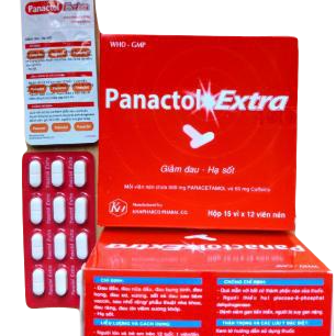 Panactol Extra (Paracetamol, Cafein) Khapharco (H/180v) Đỏ