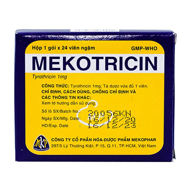 Viên Ngậm Mekotricin (Tyrothricin) Mekophar (Hộp lớn/46 hộp nhỏ/24v)