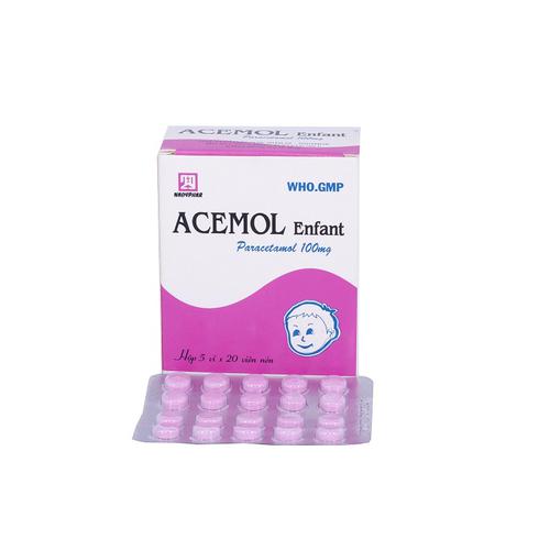 Acemol Enfant (Paracetamol) Nadyphar (Lốc/5h/100v)